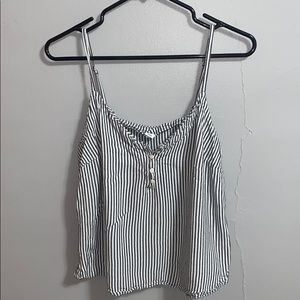 GREY & WHITE STRIPED TANK